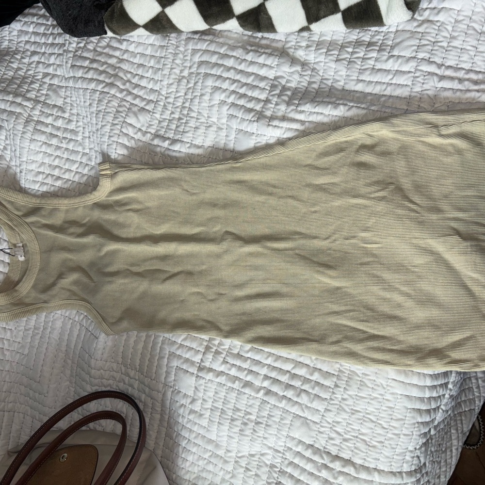Garage Ribbed Tank Dress in Cream